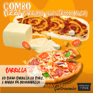 COMBO 10 PIZZAS PARRILLA + MOZZARELLA ENTERA