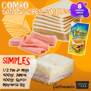 COMBO SANDWICH SIMPLES (1/2 PAN + MAYO + FETA QUESO + FETA JAMON)