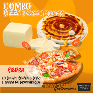 COMBO 10 PIZZAS PIEDRA + MOZZARELLA ENTERA